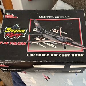 Snap Racing F-16 Falcon Die Cast Bank - Black and Red